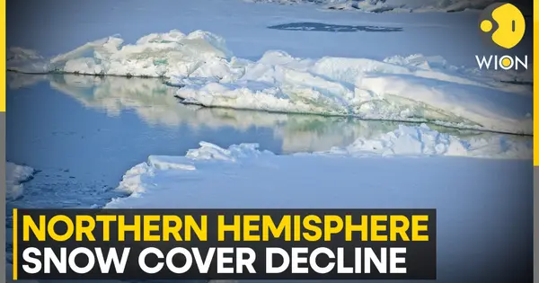Northern Hemisphere snow cover hits record low
