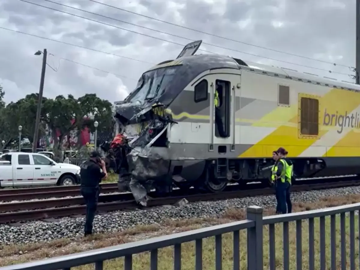 High-speed passenger train crashes into fire truck in Florida, 15 injured