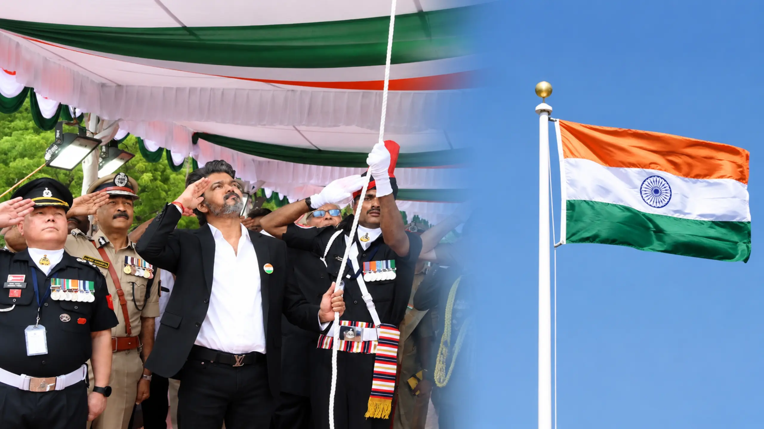 Tamil Nadu के सीएम बनने के बाद पहली बार Vijay थलपति ने फहराया तिरंगा