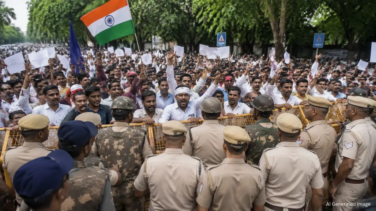 जाति आरक्षण के खिलाफ जंतर-मंतर पर जुड़े लोग, आसपास बढ़ाई गई सिक्योरिटी