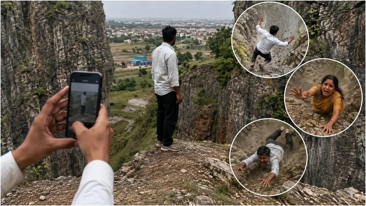 iPhone के चक्कर में पहाड़ से गिरे बेटा-पिता और मां, 5 सेकंड में उजड़ गया परिवार
