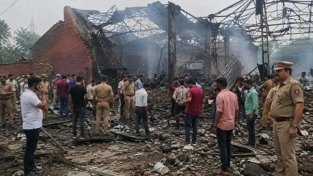 Kaushambi पटाखा फैक्ट्री ब्लास्ट में 15 लोगों की मौत, 9 पुलिसकर्मी सस्पेंड