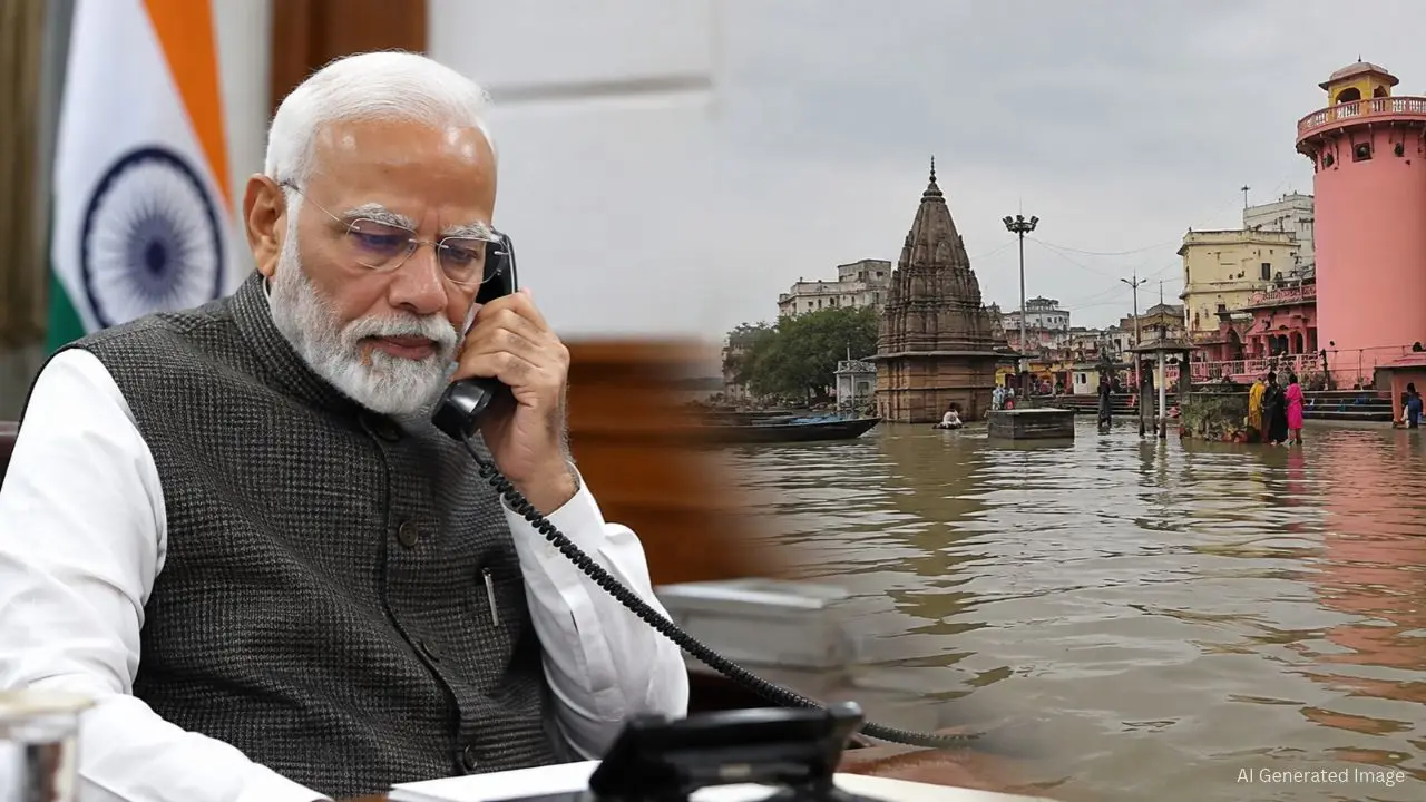 PM Modi ने वाराणसी में बाढ़ की स्थिति का जायजा लिया, अधिकारियों से की बात