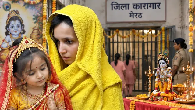 जेल में जन्माष्टमी का जश्न, नीले ड्रम वाली Muskan की बेटी बनी राधा