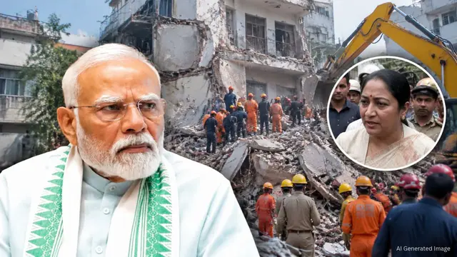 दिल्ली बिल्डिंग हादसा: PM Modi ने जताया दुख, CM Rekha Gupta मौके पर पहुंची