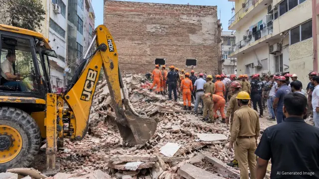 बिल्डिंग हादसा: एम्स में पहुंचे 8 मरीज, जिनमें से 5 की मौत और 1 को मिली छुट्टी
