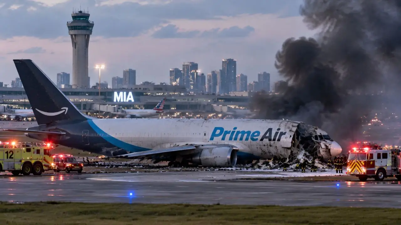 Miami Airport पर Amazon Cargo Plane Crash, हादसे में 5 लोगों की मौत