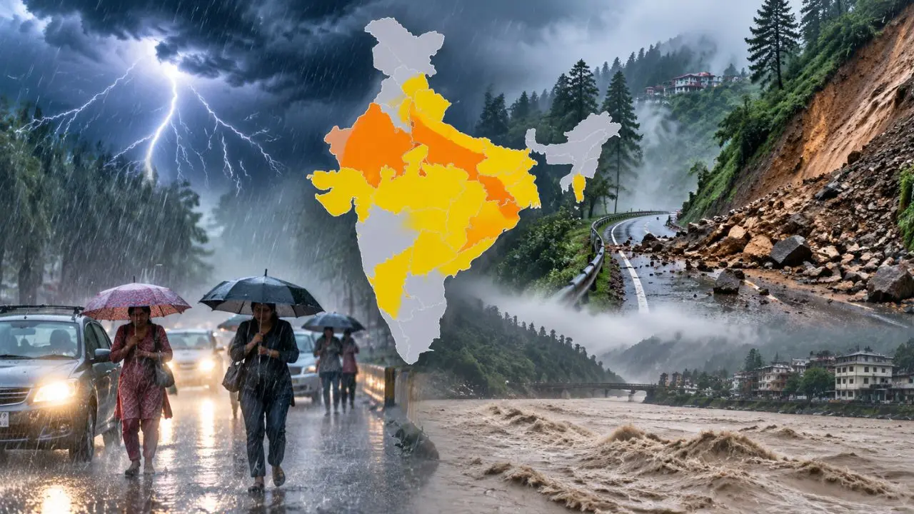 Weather Update: 12 राज्यों में भारी बारिश का अलर्ट, पहाड़ों पर Landslide का खतरा
