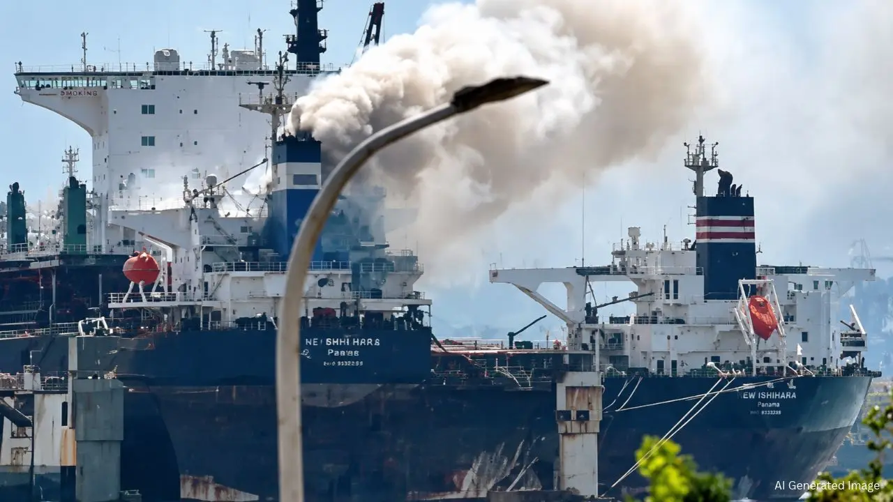 China के एक पोर्ट पर Cargo Ship में लगी आग, 20 लोगों की मौत और 5 लापता