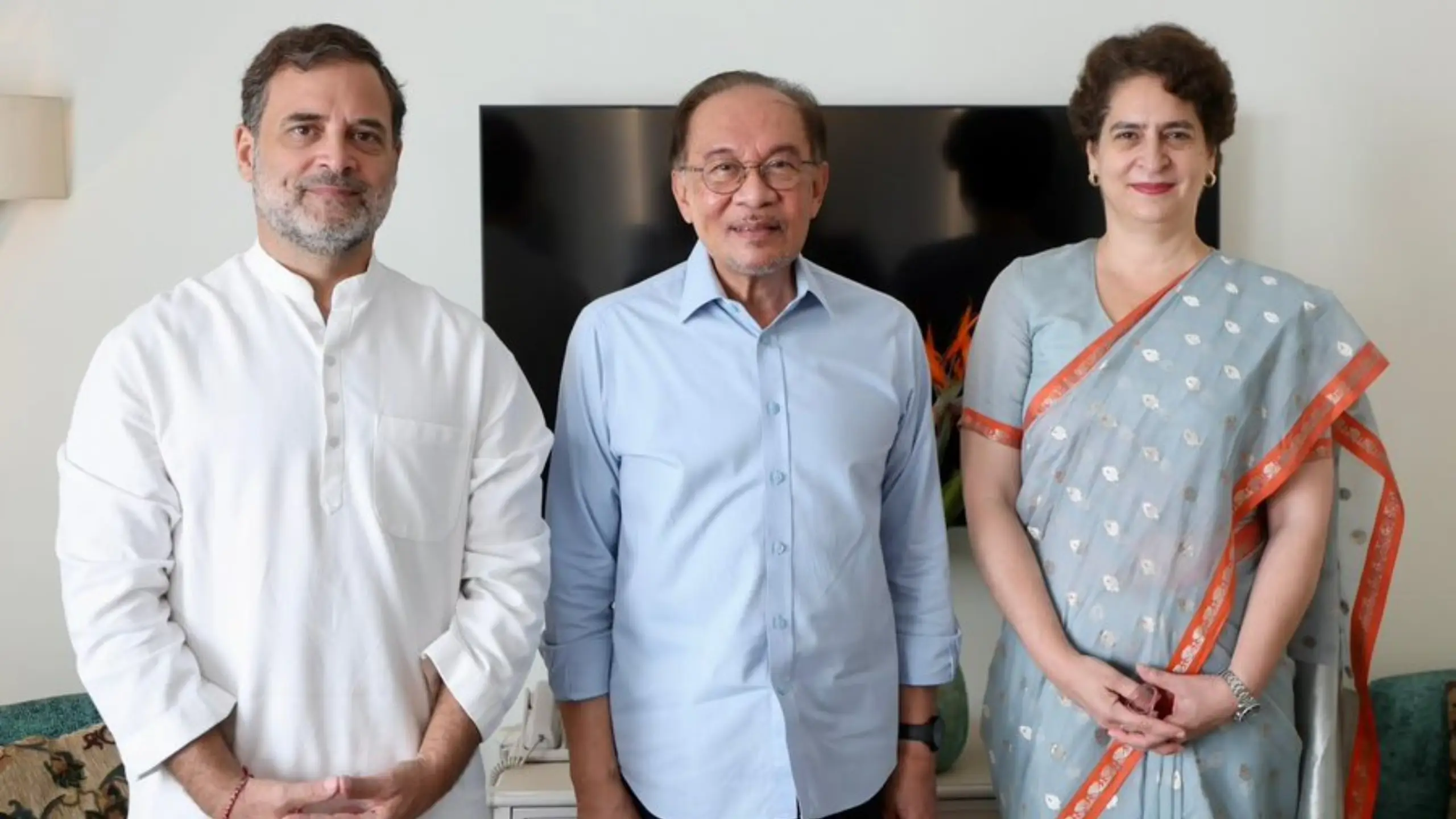 Rahul Gandhi और Priyanka Gandhi से मिले Malaysia के PM Anwar Ibrahim