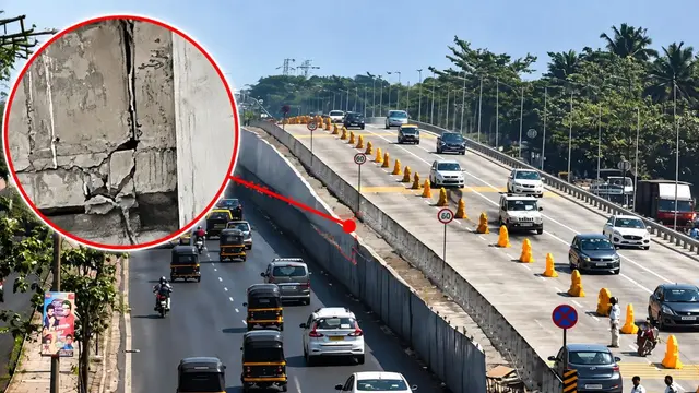 एक साल बाद ही ठाणे के Flyover में आई दरारें, Traffic के लिए करना पड़ा बंद