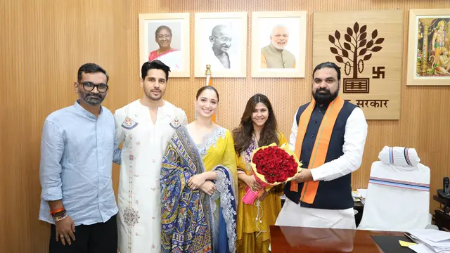 पटना पहुंचे Sidharth-Tamannaah, CM Samrat Choudhary से की मुलाकात