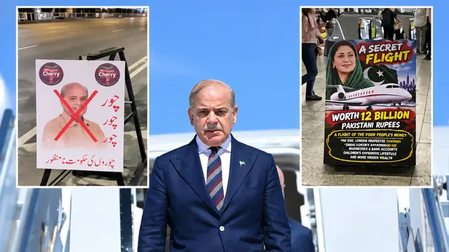 New York में Shehbaz Sharif को लेकर पोस्टर विवाद, सड़कों पर दिखा विरोध