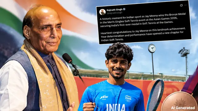 Jay Meena ने सॉफ्ट टेनिस में जीता पहला मेडल, Rajnath Singh ने दी बधाई