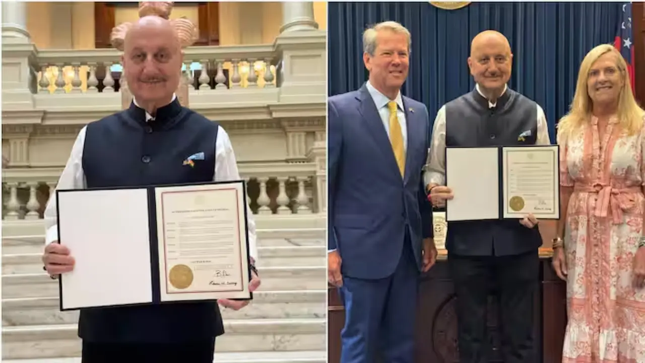 Georgia के गवर्नर ने Anupam Kher को किया सम्मानित