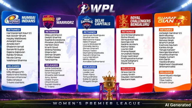 WPL 2027 से पहले टीमों में फेरबदल, MI ने 6 और UPW ने 9 प्लेयर्स किए रिलीज