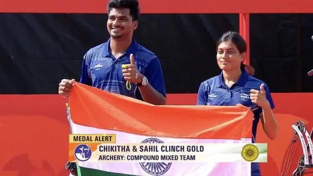 एशियन गेम्स Archery में साहिल-चिकिता ने जीता गोल्ड, भारत को दिलाया LA 2028 कोटा