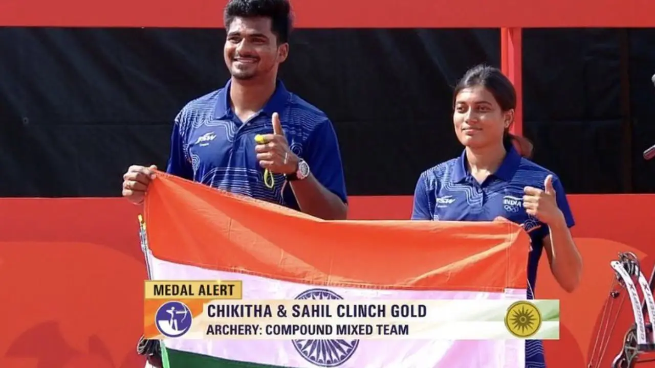 एशियन गेम्स Archery में साहिल-चिकिता ने जीता गोल्ड, भारत को दिलाया LA 2028 कोटा