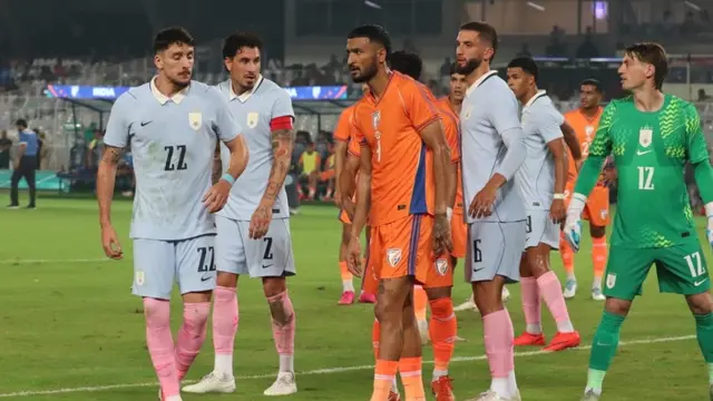 Kolkata में Lightning के कारण India-Uruguay मैच रुका, 30 मिनट में स्कोर 1-1