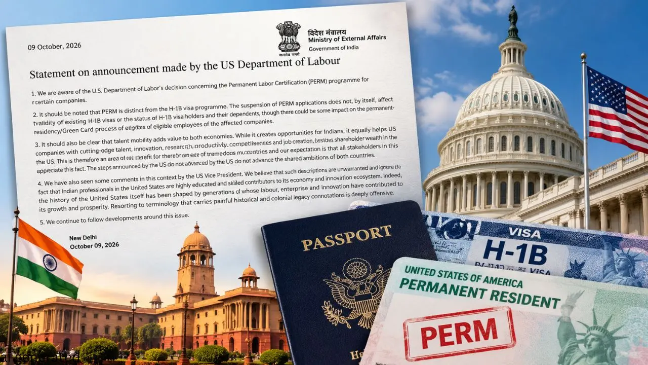 US के PERM फैसले पर भारत की आपत्ति, H-1B Visa को लेकर MEA ने दी सफाई