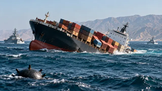 Hormuz Strait में बड़ा हादसा, Naval Mine से टकराकर Cargo Ship डूबा