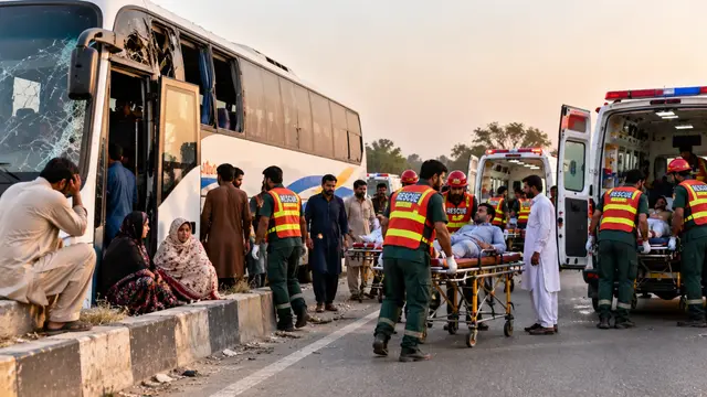 Pakistan के Punjab में बस पलटने से 10 लोगों की मौत और 44 घायल