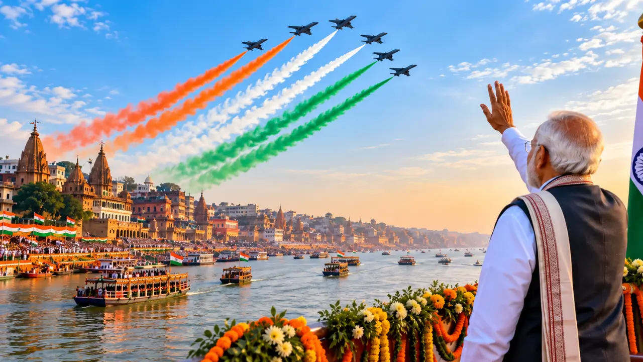 Varanasi Air Show में शामिल हुए PM Modi, Rajnath Singh भी रहे मौजूद
