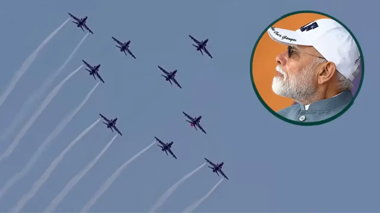 काशी के आसमान में सुखोई, राफेल और तेजस का दम, एयर शो में पहुंचे PM मोदी