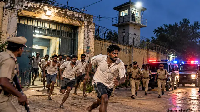 बीमार होने का बहाना बनाकर जेल से भागे 17 कैदी, पुलिस पर किया हमला