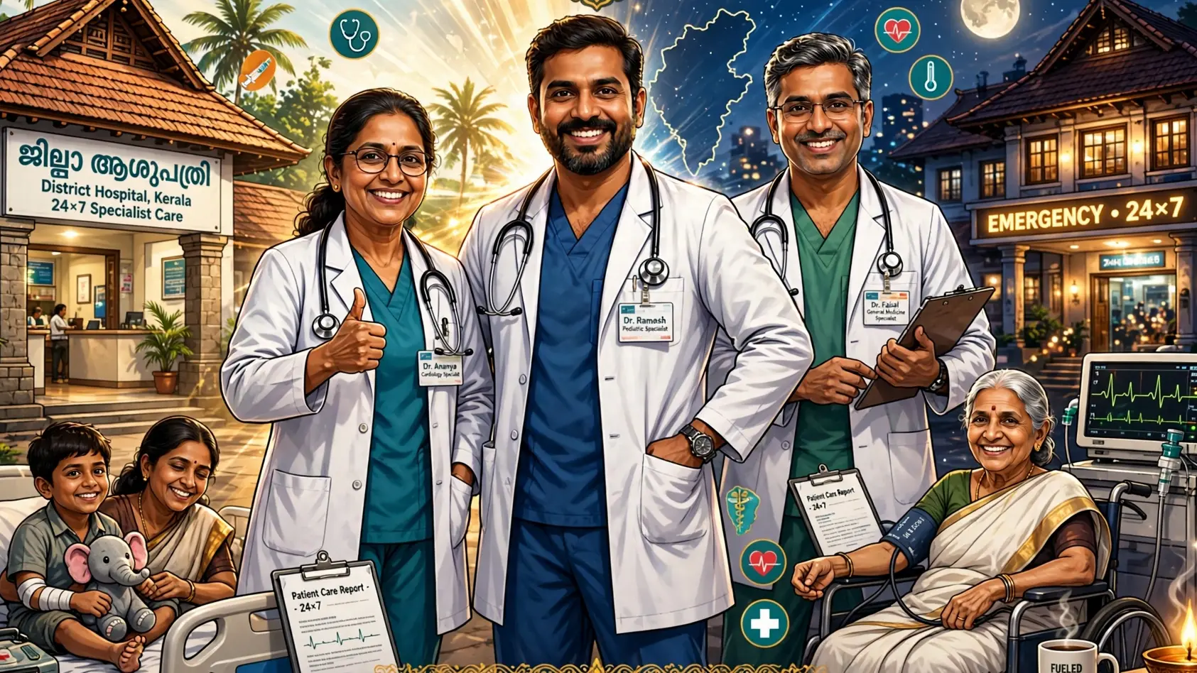 സർക്കാർ ആശുപത്രികളിൽ രാത്രിയും വിദഗ്ധ ചികിത്സ, ഇനി മെഡിക്കൽ കോളേജിലേക്ക് പോകേണ്ട