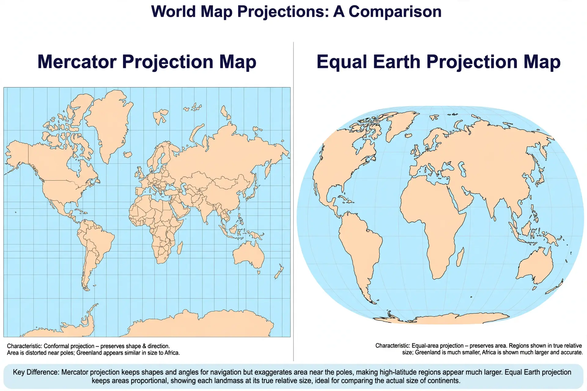 Equal Earth Projection: മെർക്കേറ്റർ ഭൂപടത്തിന് പകരം 'ഇക്വൽ എർത്ത്' പ്രൊജക്ഷൻ; ഭൂഖണ്ഡങ്ങളുടെ യഥാർത്ഥ വലിപ്പം കാണിക്കാൻ പുതിയ ഭൂപടം