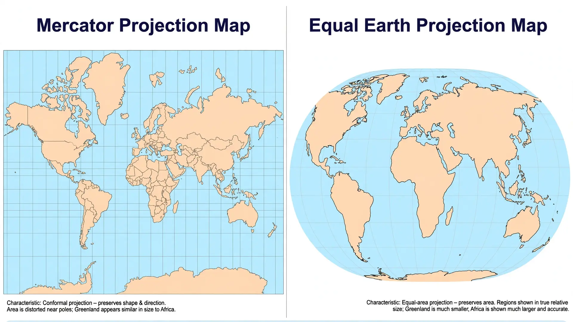 Equal Earth Projection: മെർക്കേറ്റർ ഭൂപടത്തിന് പകരം 'ഇക്വൽ എർത്ത്' പ്രൊജക്ഷൻ; ഭൂഖണ്ഡങ്ങളുടെ യഥാർത്ഥ വലിപ്പം കാണിക്കാൻ പുതിയ ഭൂപടം