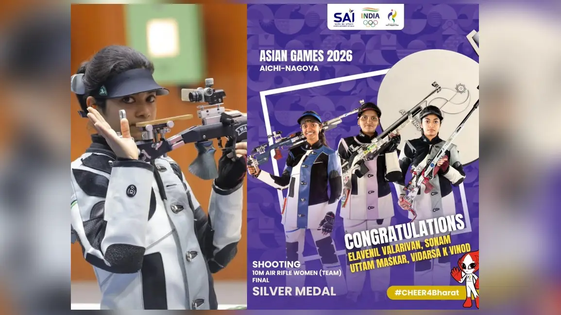 Asian Games 2026: ഷൂട്ടിങ്ങിലൂടെ ഇന്ത്യക്ക് ആദ്യ മെഡൽ, വെള്ളി തിളക്കത്തിൽ മലയാളി താരം വിദർശയും സംഘവും