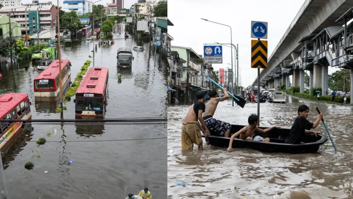 Bangkok Flood: ബാങ്കോക്ക് രൂക്ഷമായ വെള്ളപ്പൊക്കത്തിൽ, ദുരന്തബാധിത മേഖലയായി പ്രഖ്യാപിച്ചു