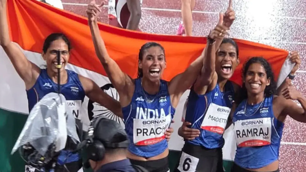 Asian Games: സ്വർണ്ണത്തിളക്കത്തിൽ ഇന്ത്യ: വനിതാ റിലേയിൽ അത്ലറ്റിക്സിലെ ആദ്യ സ്വർണം