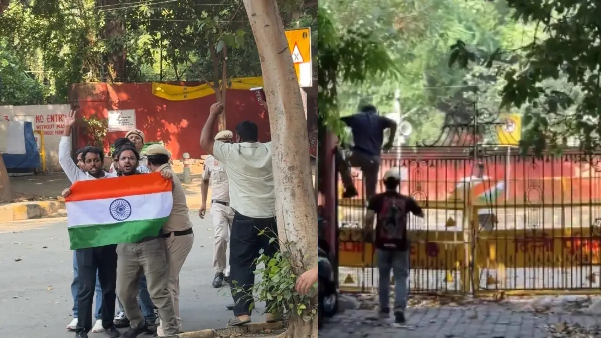 CJP Protest: ജന്തർമന്തറിലെ ഗേറ്റ് ചാടിക്കടന്ന് ദേശീയ പതാകയുമായി പ്രതിഷേധം, സിജെപി നേതാക്കൾ കസ്റ്റഡിയിൽ