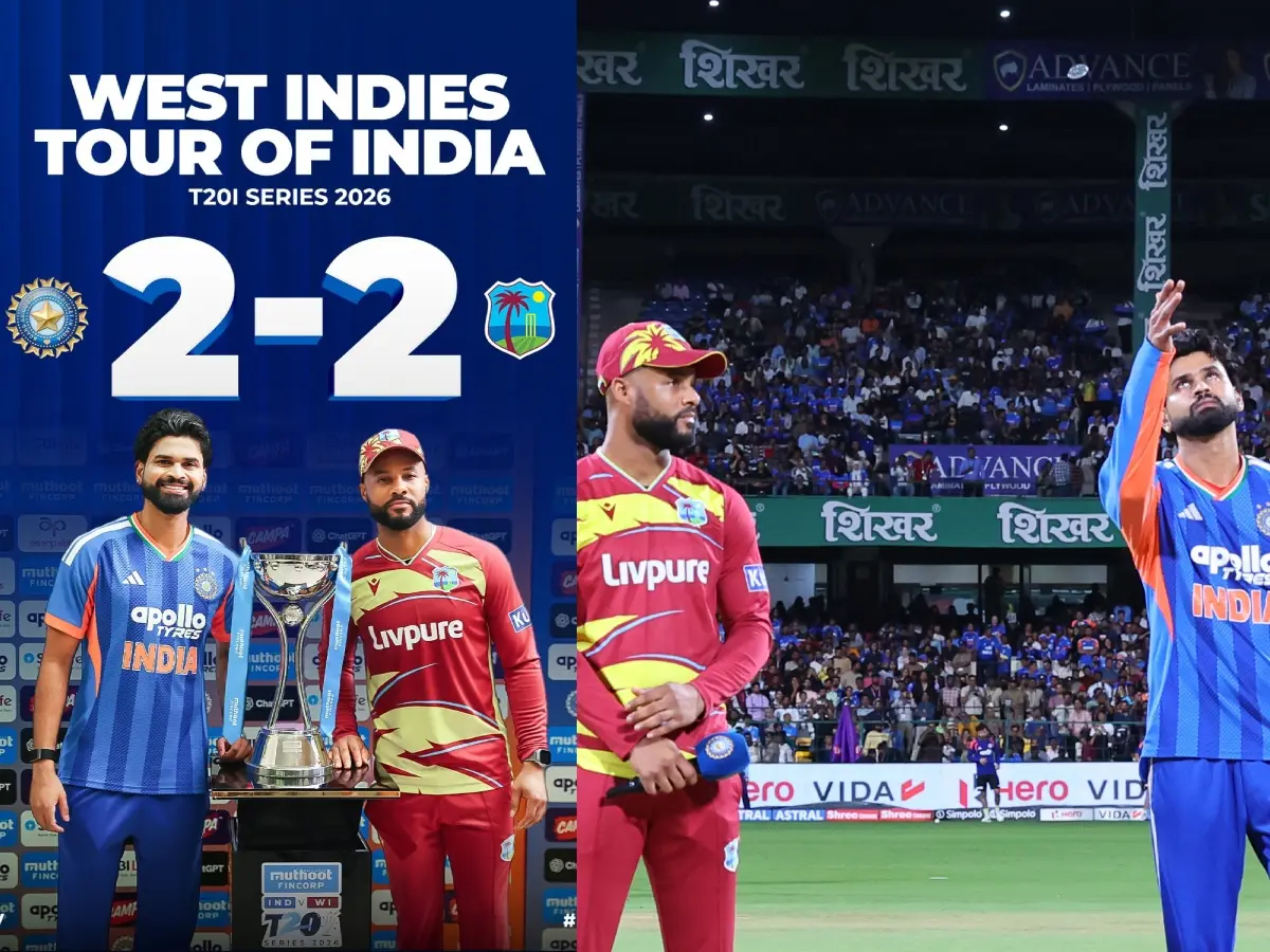 T20 Series 2026: അഞ്ചാം ടി20 മത്സരം മഴമൂലം ഉപേക്ഷിച്ചു, ഇന്ത്യ-വെസ്റ്റ് ഇന്‍ഡീസ് പരമ്പര സമനിലയില്‍