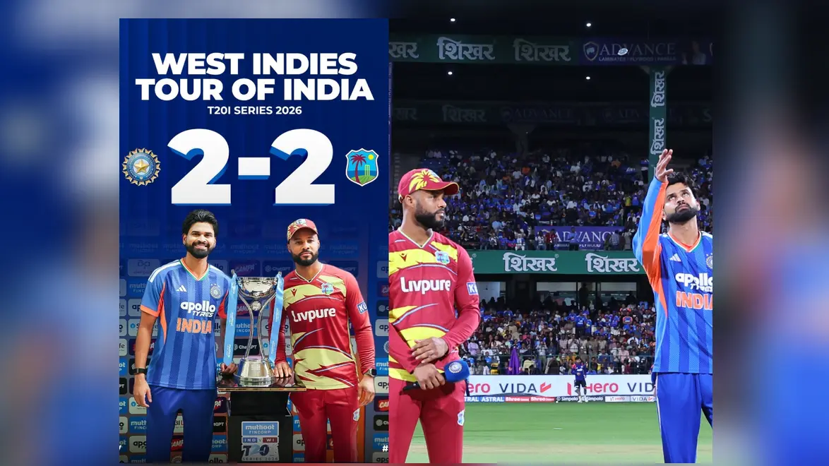 T20 Series 2026: അഞ്ചാം ടി20 മത്സരം മഴമൂലം ഉപേക്ഷിച്ചു, ഇന്ത്യ-വെസ്റ്റ് ഇന്ഡീസ് പരമ്പര സമനിലയില്