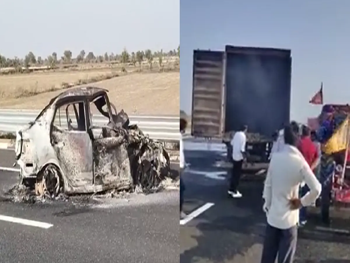Kota Road Accidents: दिल्ली-मुंबई एक्सप्रेसवे पर कार-ट्रक की भीषण टक्कर से लगी आग, 1 की मौत, 2 घायल