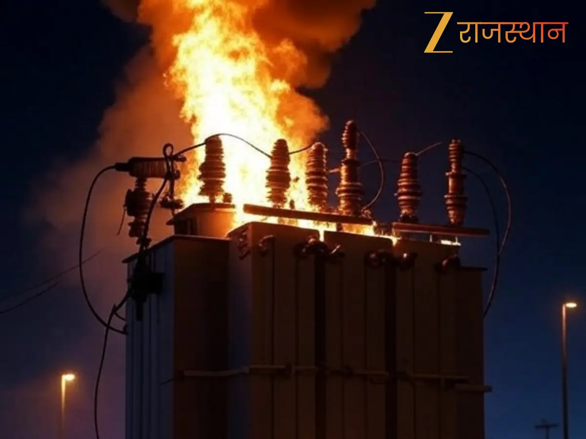 Alwar News: अलवर में बारिश के बाद धूं-धूं कर जला ट्रांसफार्मर, भीषण आग के बाद उछली बिजली की चिंगारी, मची अफरा-तफरी Alwar News: अलवर में बारिश के बाद धूं-धूं कर जला ट्रांसफार्मर, भीषण आग के बाद उछली बिजली की चिंगारी, मची अफरा-तफरी