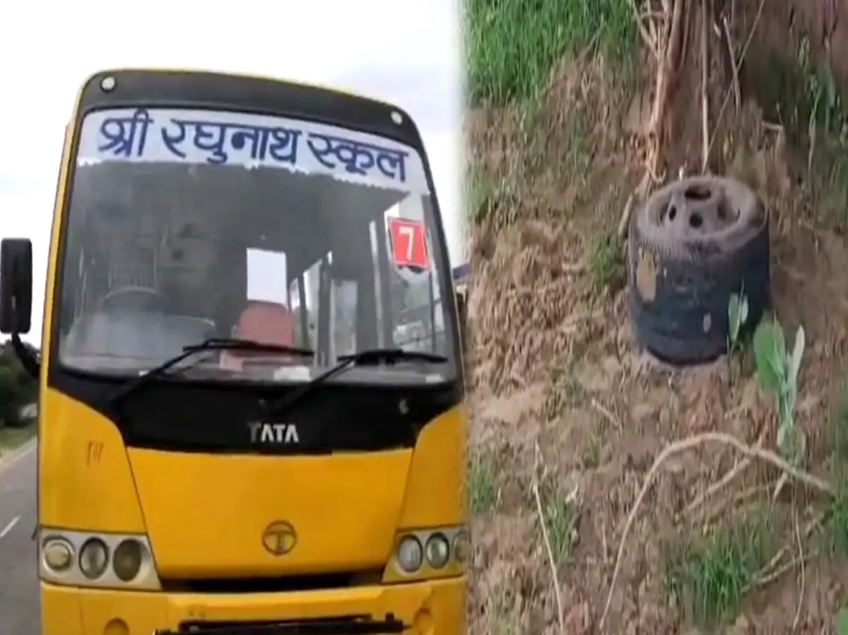Churu News: चलती स्कूली बस के निकल गए 2 टायर, बच्चों में मची चीख-पुकार, तस्वीरें देख कांप जाएगी रूह