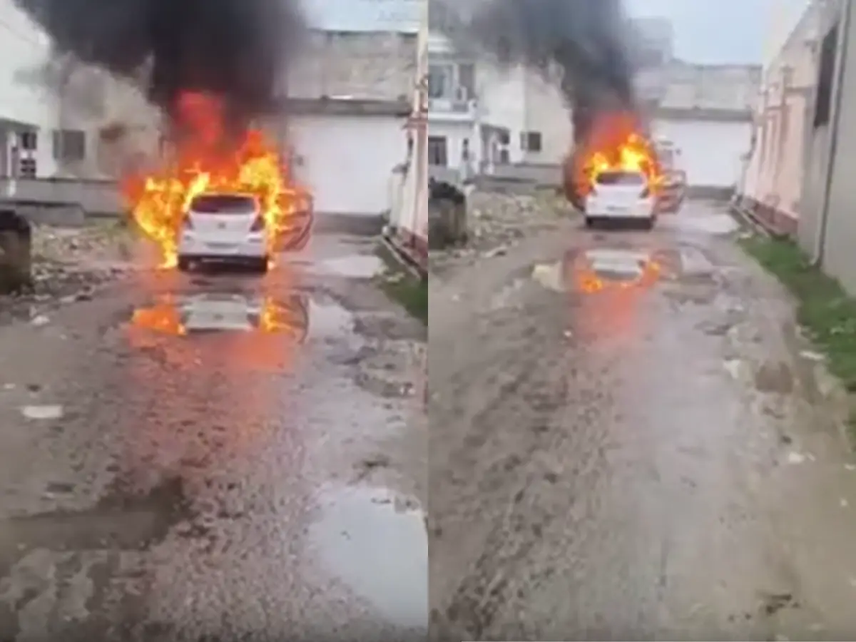 सीकर में अचानक कार में लगी भीषण आग, पूरी तरह जलकर हुई राख सीकर में अचानक कार में लगी भीषण आग, पूरी तरह जलकर हुई राख