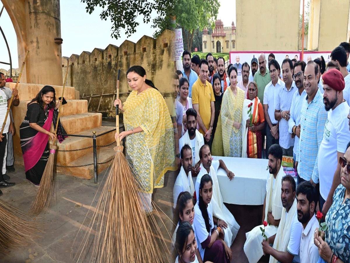जयपुर में डिप्टी CM दिया कुमारी ने दिया स्वच्छता संदेश, शॉल ओढ़ाकर किया सफाईकर्मियों का सम्मान जयपुर में डिप्टी CM दिया कुमारी ने दिया स्वच्छता संदेश, शॉल ओढ़ाकर किया सफाईकर्मियों का सम्मान