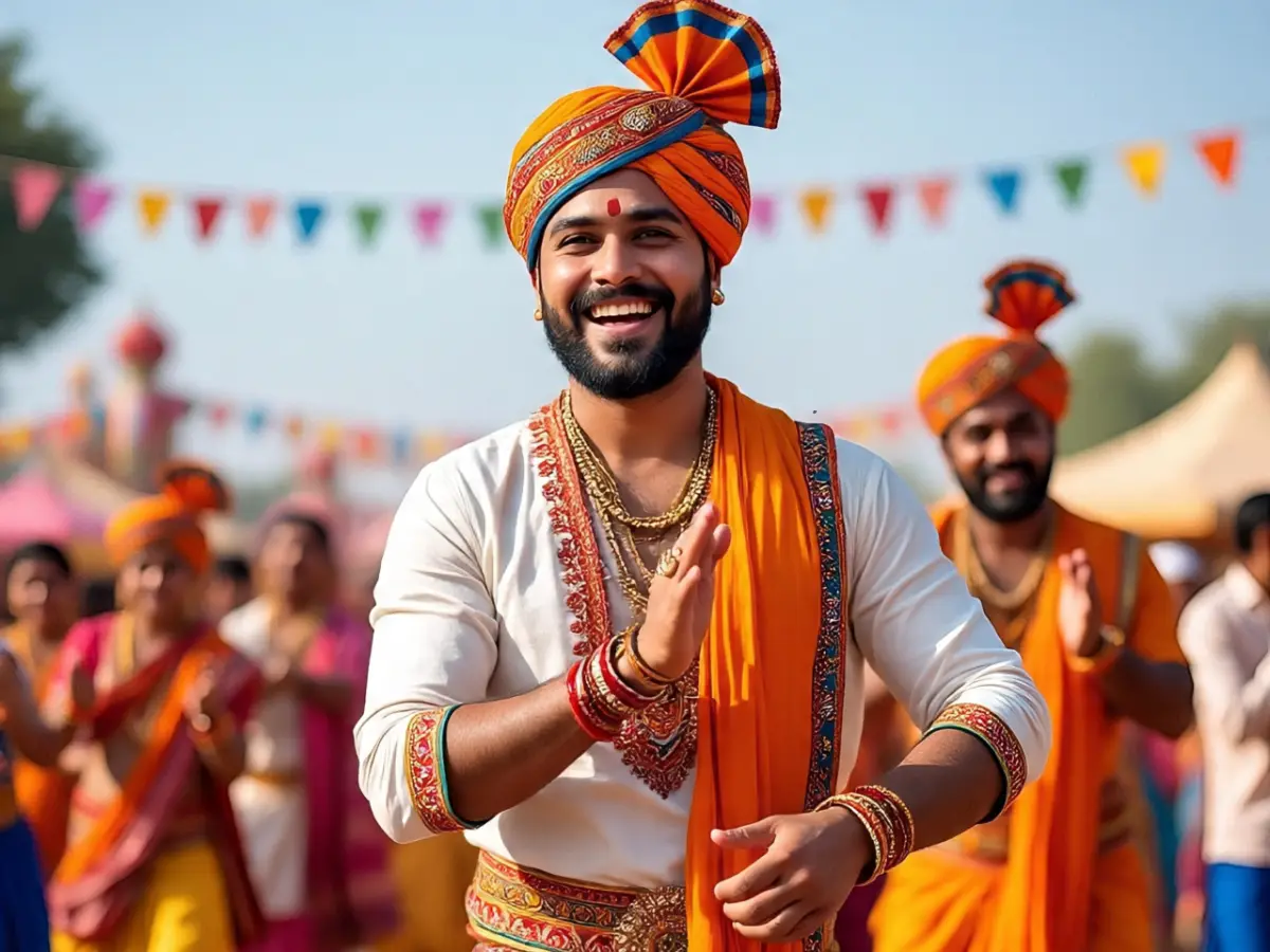 धोती पैंट के साथ पारंपरिक साफा