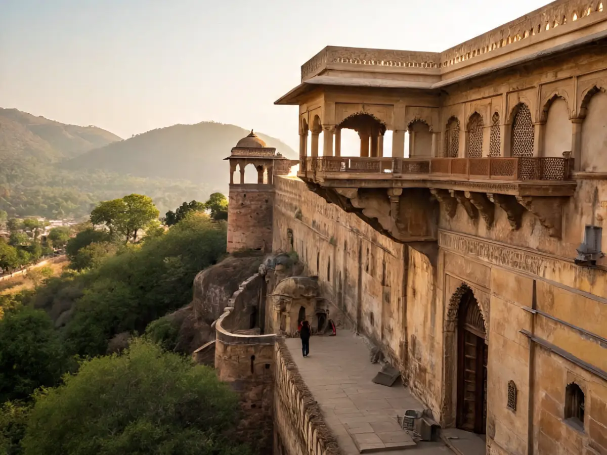 जलाशय और मंदिर