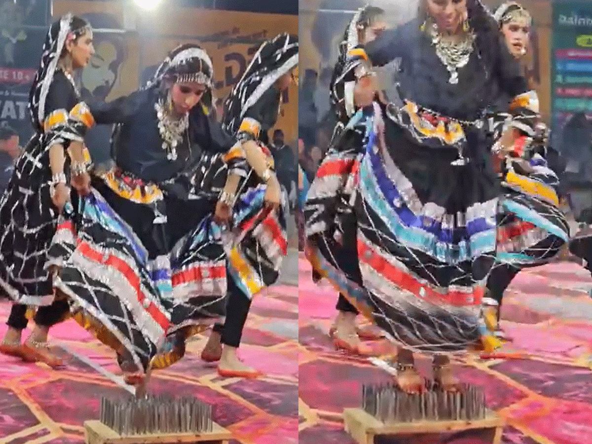 कीलों की प्लेट पर झूमकर नाची झुंझुनूं की लड़की, Video देख कहेंगे- संस्कृति इन्हीं से बची हैं...
