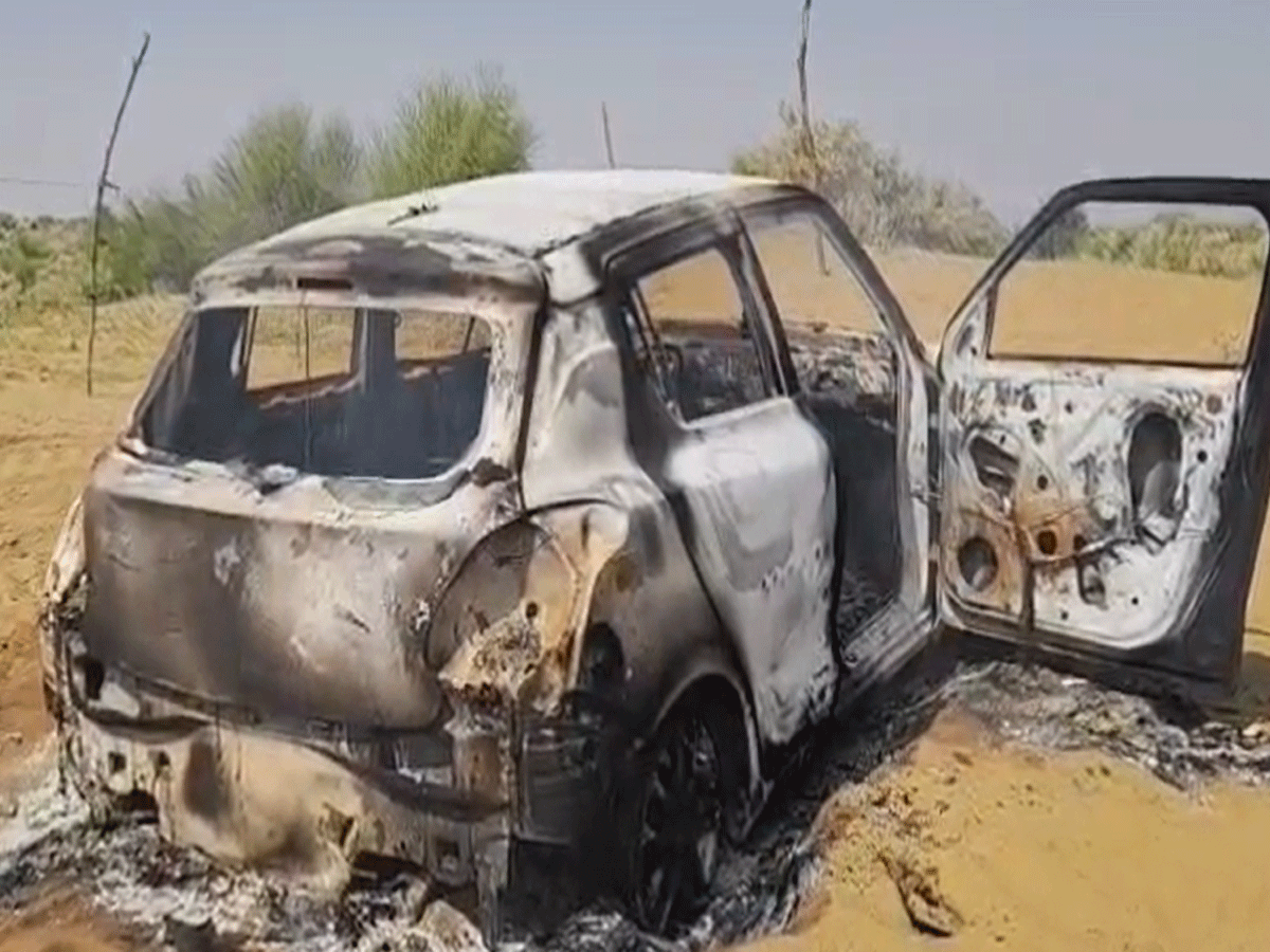 खाजूवाला में पुलिस नाकाबंदी तोड़ भागा डोडा पोस्त तस्कर, कार में लगाई आग, पीछा कर पुलिस ने किया अरेस्ट