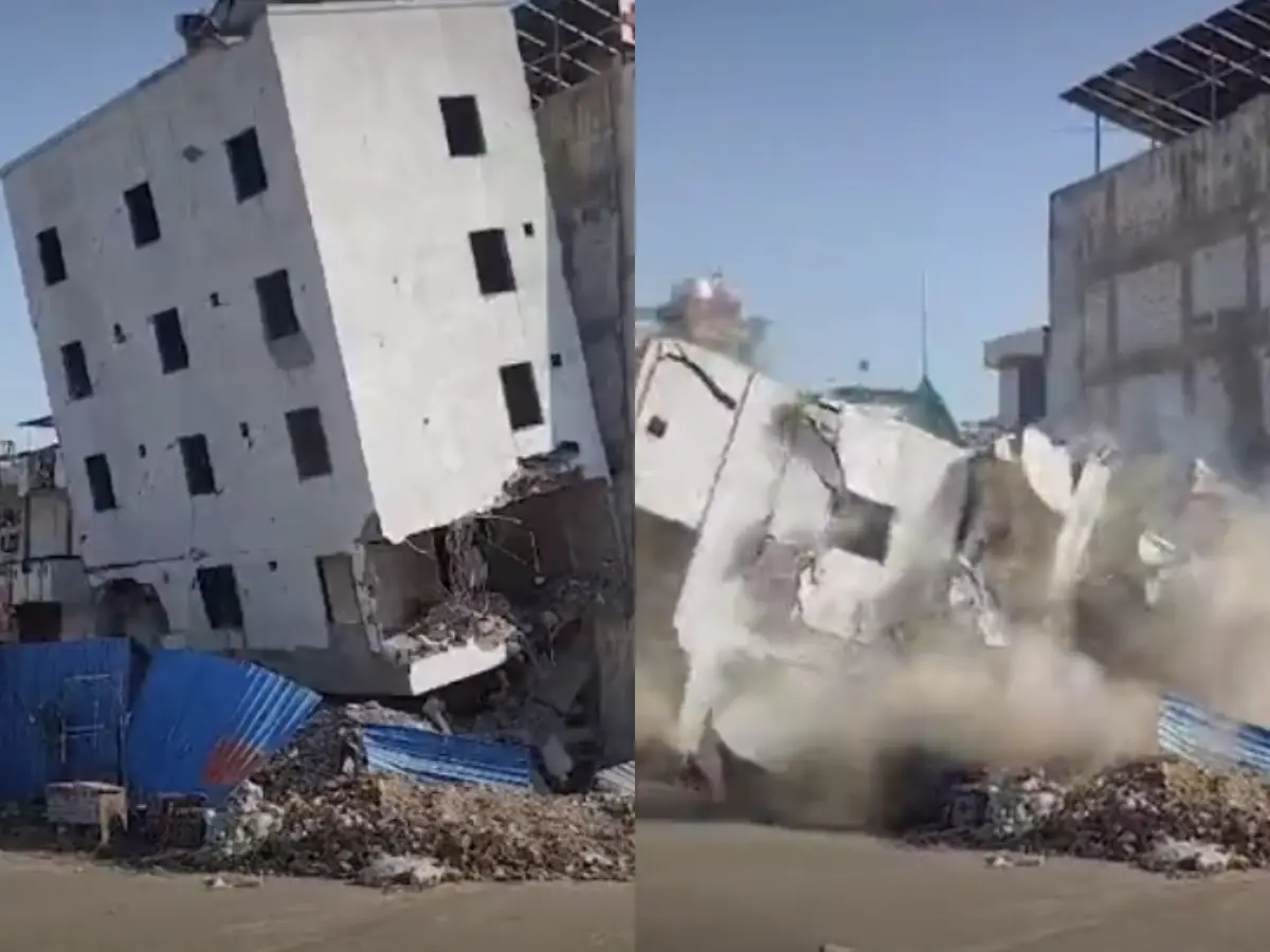 Photos: 7 महीने में खड़ा, 7 मिनट में ढहा... देखें कैसे मिट्टी में मिल गया जयपुर का सबसे विवादित होटल