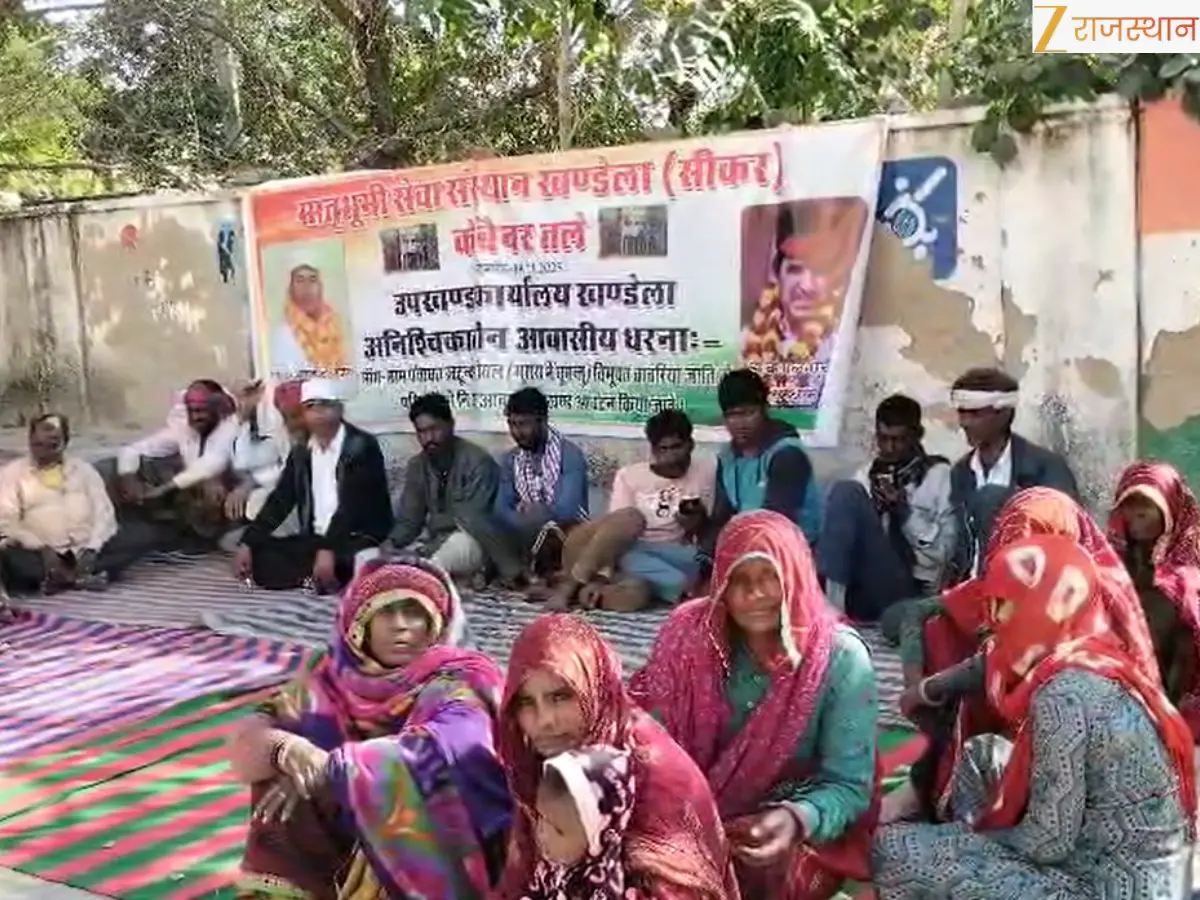 सीकर के खंडेला में आशियाने की मांग, 24वें दिन भी खुले आसमान के नीचे ठिठुर रहे घुमंतू बेघर परिवार