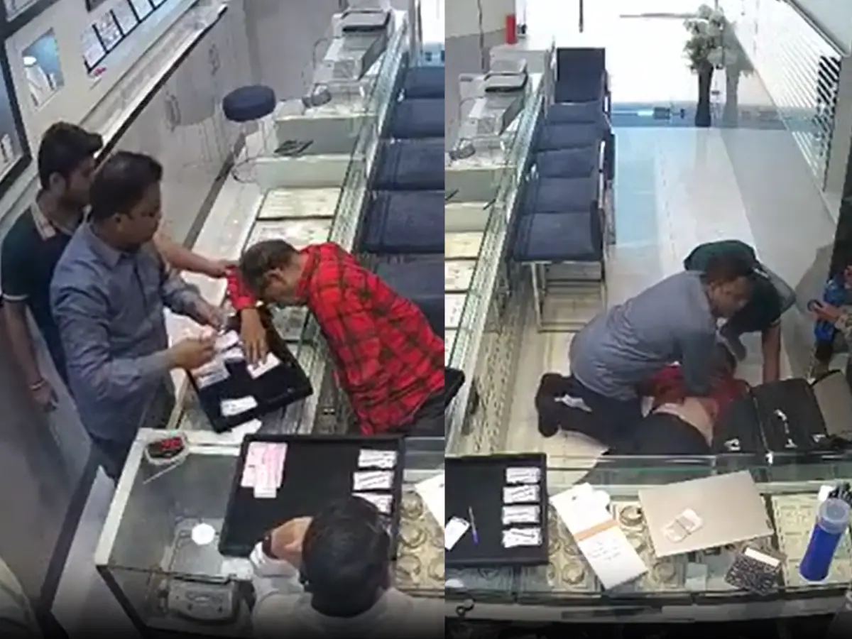 ज्वैलरी शॉप पर बैठे-बैठे व्यापारी को आया हार्ट अटैक, शख्स ने CPR देकर बचाई जान